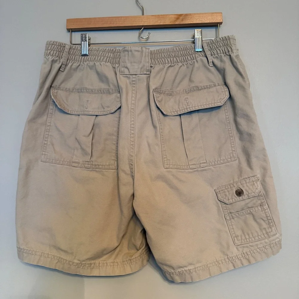 RedHead Brand Co Men Tan Cotton Canvas Cargo Shorts Size 38 Khaki Utility Hiking
